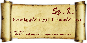 Szentgyörgyi Kleopátra névjegykártya